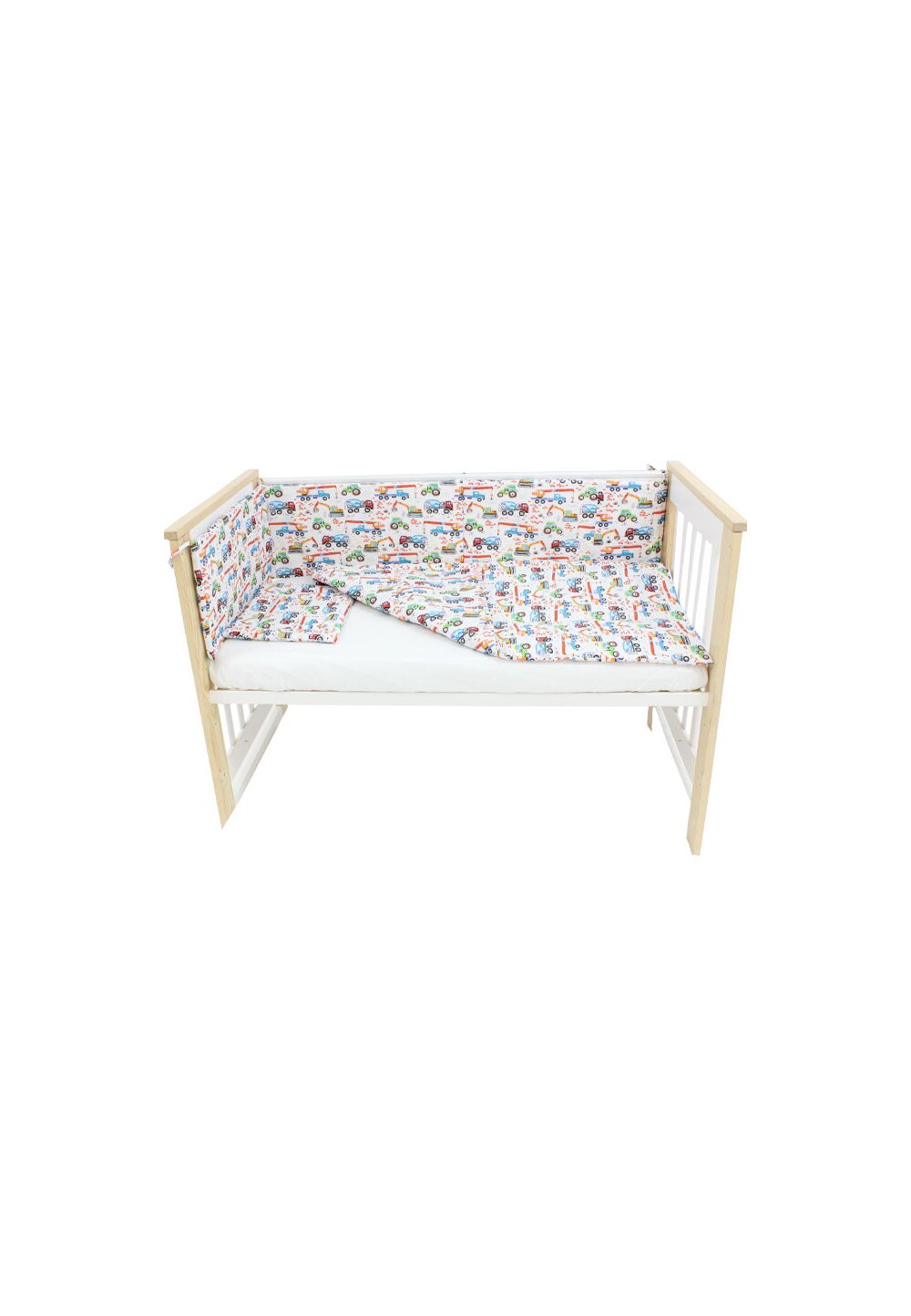 Lenjerie 4 piese, Prichindel, cu masinute, 120x60cm