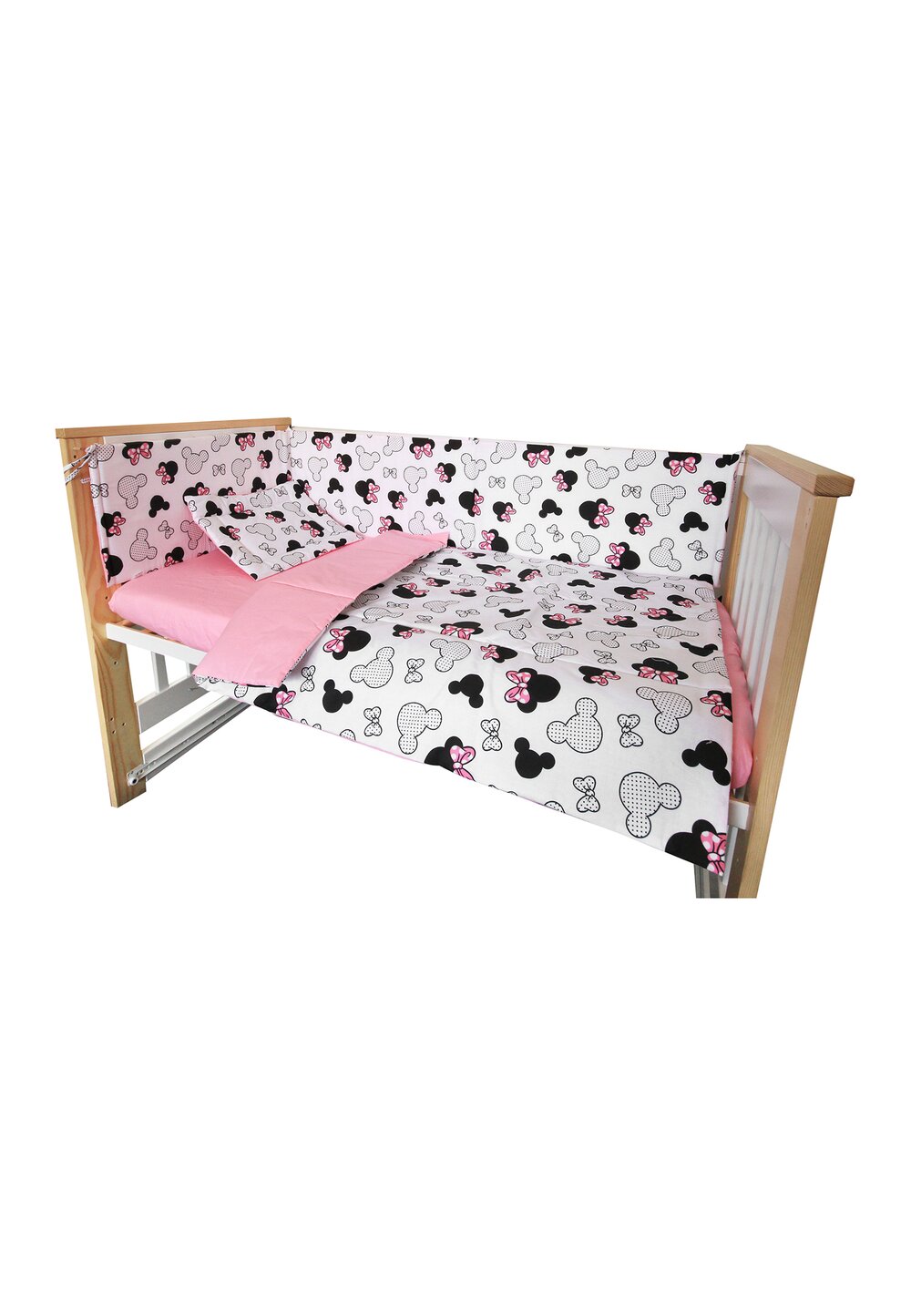 Lenjerie 4 piese, Prichindel, Minnie, roz, 120x60cm