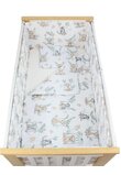 Lenjerie 5 piese, bumbac, Animalute pe leagan, 120x60 cm, alb