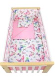 Lenjerie 5 piese, bumbac, Butterfly, verso roz, 120x60 cm, multicolor