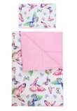 Lenjerie 5 piese, bumbac, Butterfly, verso roz, 120x60 cm, multicolor