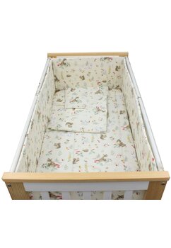 Lenjerie 5 piese, bumbac, Little fox, 120x60 cm, ivory