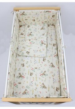 Lenjerie 5 piese, bumbac, Little fox, 120x60 cm, ivory