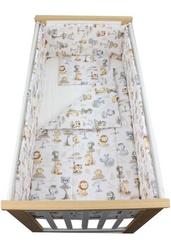 Lenjerie 5 piese, bumbac, Monkey, multicolor, 120x60 cm