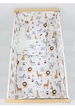 Lenjerie 5 piese, Prichindel, bumbac, girafa, 120x60 cm