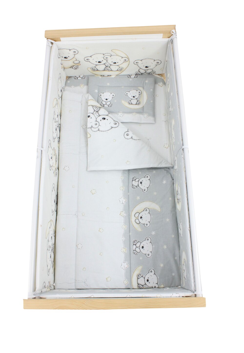 Lenjerie 5 piese, Prichindel, Ursulet sir gri,140x70cm