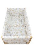Lenjerie 7 piese, Prichindel, bumbac, Caprioara Bambi si prietenii, 120x60 cm, alb