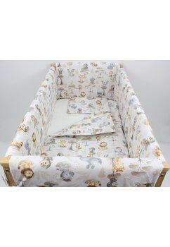 Lenjerie 7 piese, Prichindel, bumbac, Monkey, multicolor, 120x60 cm