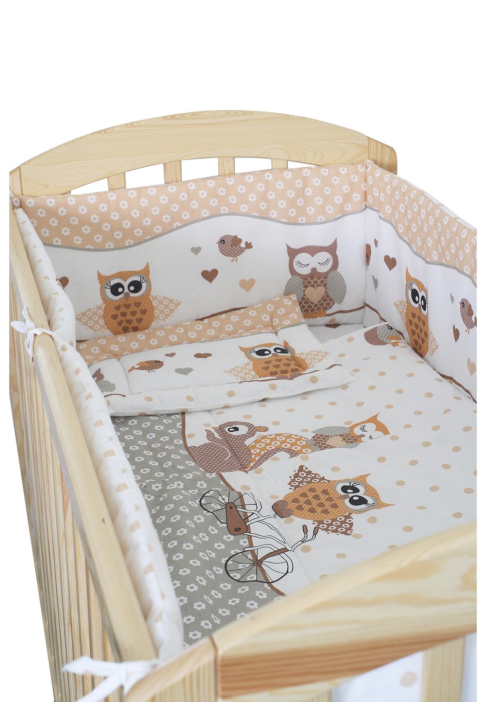 Lenjerie Bufnite mari crem, 3 piese, 120 x 60 cm