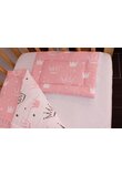 Lenjerie cu baldachin, 6 piese, coronite Princess roz, 120 x 60 cm