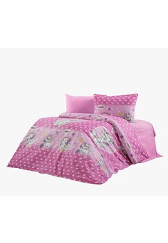 Lenjerie de pat 3 piese, bumbac, Marie, roz, 140 x 200 cm