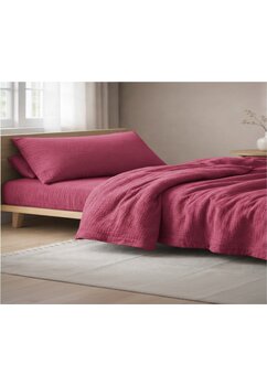 Lenjerie de pat 3 piese, muselina bumbac, 140 x 200 cm, diverse culori