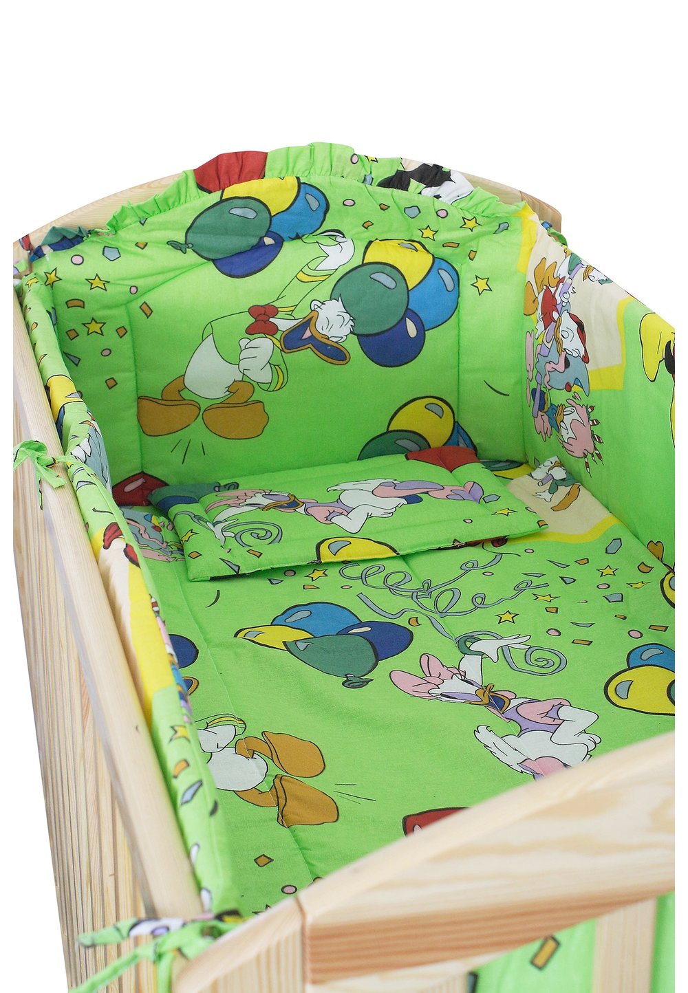 Lenjerie Mickey petrece, verde,4 piese, 120 x 60 cm