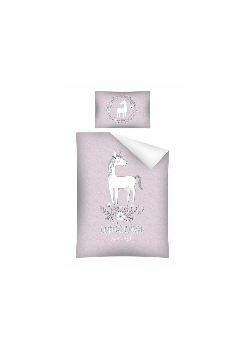 Lenjerie pat, bambus, Unicorn, 100x135cm