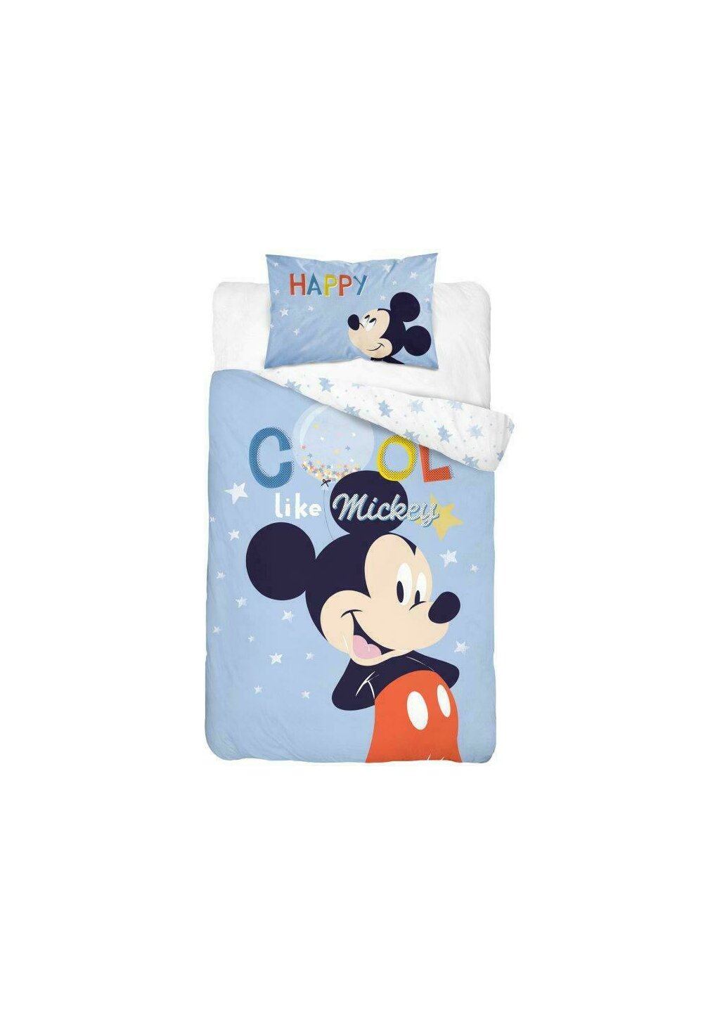 Lenjerie pat, Cool like Mickey,albastra, 100x135 cm