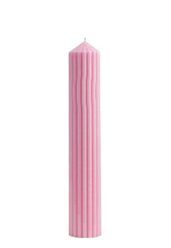 Lumanare, din ceara naturala, roz, 35 cm