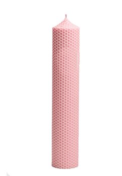 Lumanare tip fagure, din ceara naturala, roz deschis, 30cm