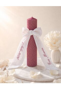Lumanare tip fagure, din ceara naturala, ivory, 35 cm