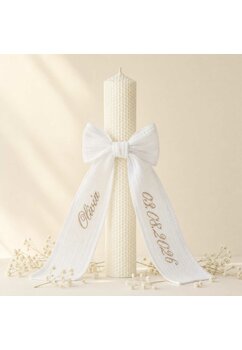 Lumanare tip fagure, din ceara naturala, ivory, 35 cm