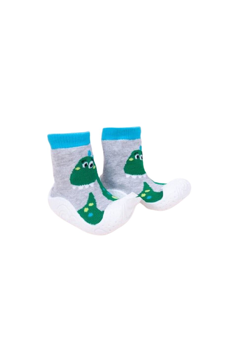 Mocasini, gri cu dino verde