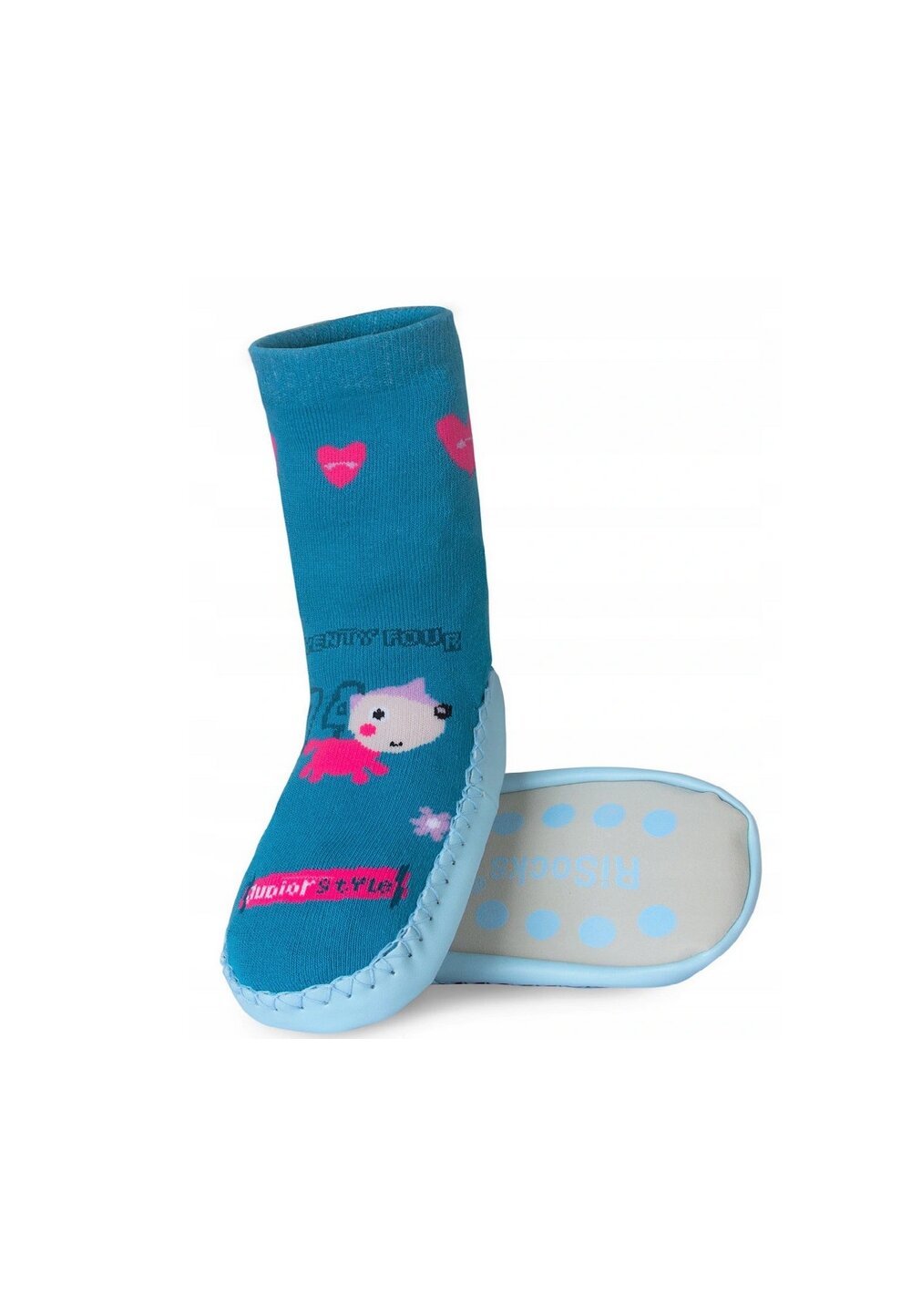 Mocasini, Junior style, turcoaz