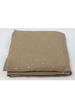 Muselina, Metalic stars, bej, 80 x 67 cm