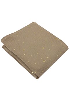Muselina, Metalic stars, bej, 80 x 67 cm