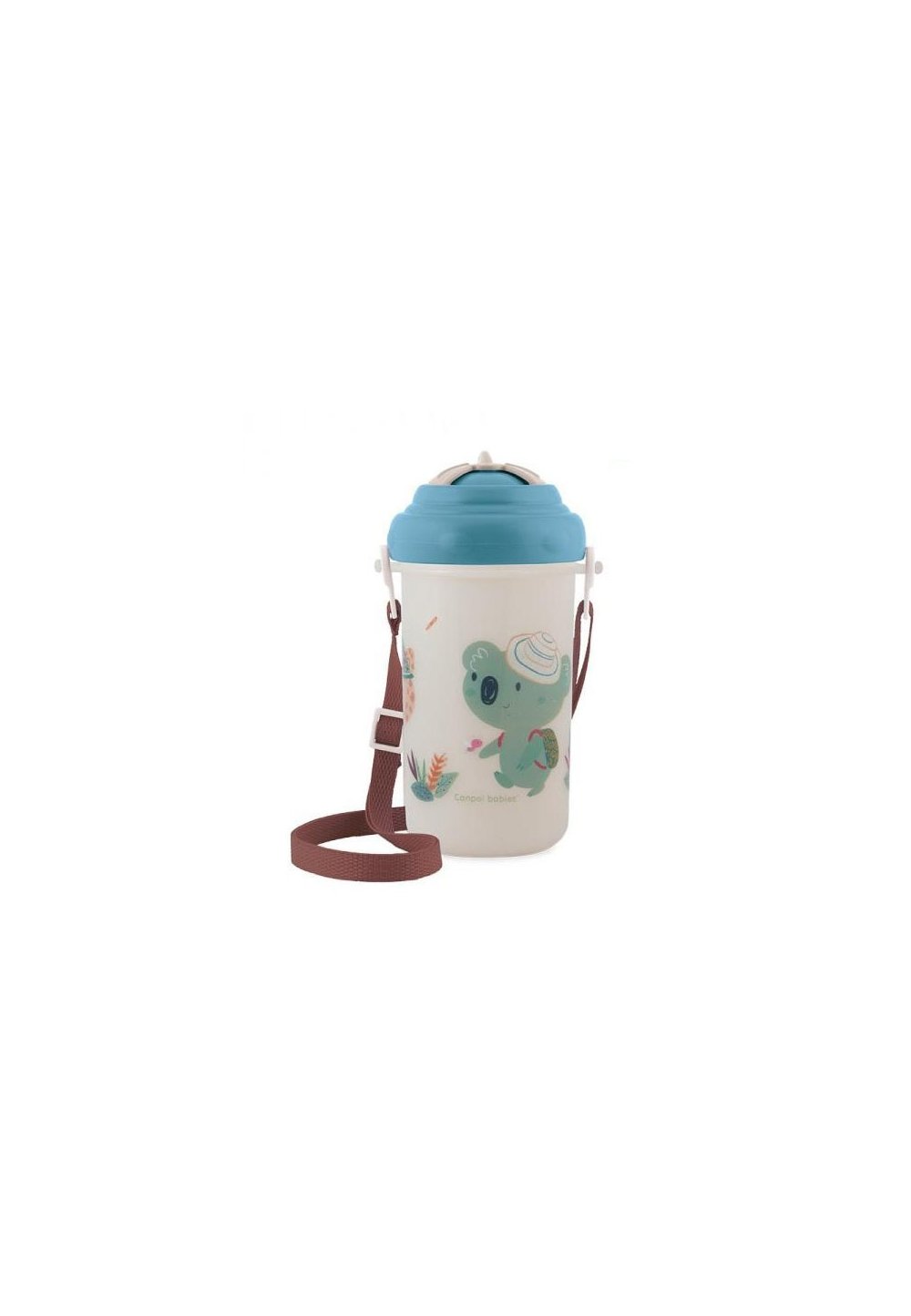 Pahar sport cu pai, flip-top, albastru, 12luni+