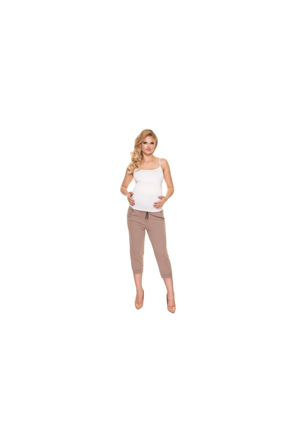 Pantaloni gravide 3/4, maro