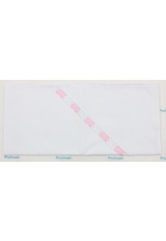 Panza mir, bumbac, cu dantela roz, Ana, alb, 75x80 cm