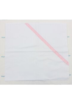 Panza mir, bumbac, cu danteluta roz, Irina, alb, 75x80 cm