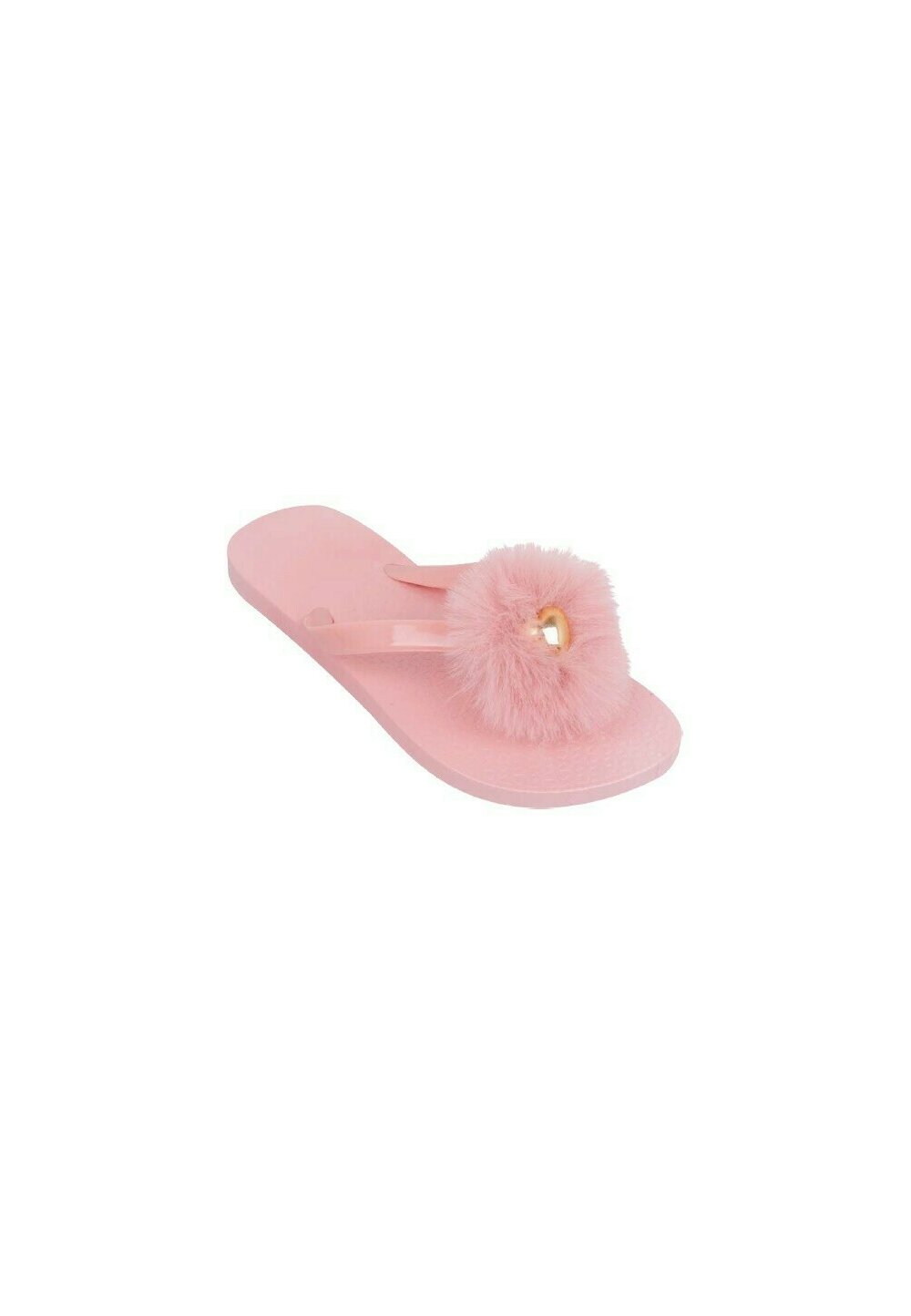 Papuci flip-flop, roz cu pompon imagine