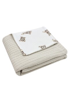 Paturica Anna, tricotata, verso muselina Martinel, 80x100cm, crem