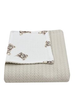 Paturica Anna, tricotata, verso muselina Martinel, 80x100cm, crem