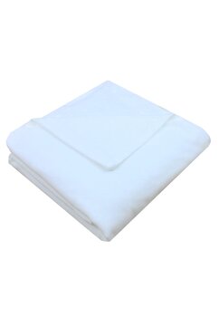 Paturica deluxe, minky velur neted, verso muselina brodata, ivory, 80 x 100 cm