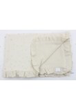 Paturica dubla muselina, Metalic Stars cu volanas, ivory, 80x100 cm