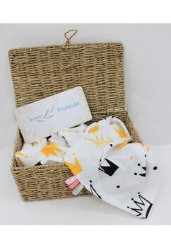 Paturica flanel bumbac, coronite galbene, 80 x 100 cm