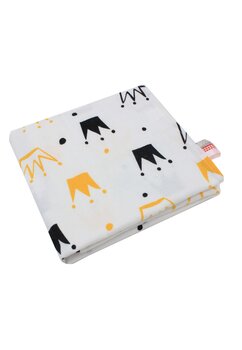 Paturica flanel bumbac, coronite galbene, 80 x 100 cm