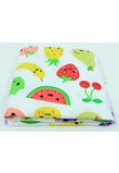 Paturica flanel bumbac, Fruits, multicolor, 75 x 100 cm