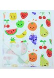 Paturica flanel bumbac, Fruits, multicolor, 75 x 100 cm