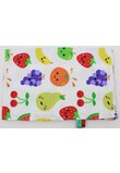 Paturica flanel bumbac, Fruits, multicolor, 75 x 100 cm