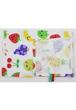 Paturica flanel bumbac, Fruits, multicolor, 75 x 100 cm