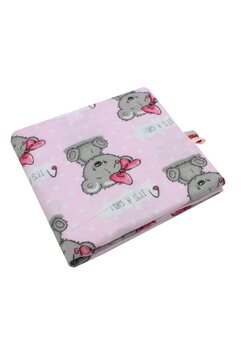 Paturica flanel bumbac, it is a girl, roz, 80 x 100 cm