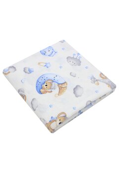 Paturica flanel bumbac, koala cu steluta albastra, 80 x 100 cm