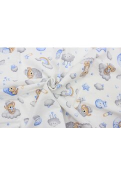 Paturica flanel bumbac, koala cu steluta albastra, 80 x 100 cm