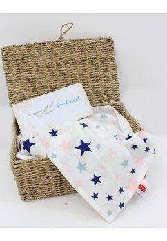 Paturica flanel bumbac, stelute roz, 80 x 100 cm