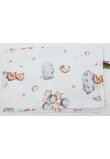Paturica flanel bumbac, Urs cu baloane, multicolor, 75 x 100 cm