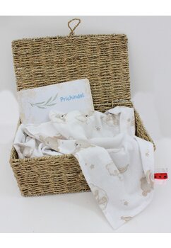 Paturica flanel bumbac, urs pe nor crem, 80 x 100 cm