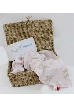 Paturica flanel bumbac, urs pe nor roz, 80 x 100 cm