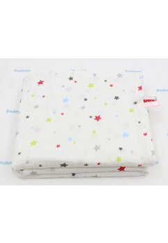 Paturica Maxi, stelute colorate, muselina, alb, 120x160 cm